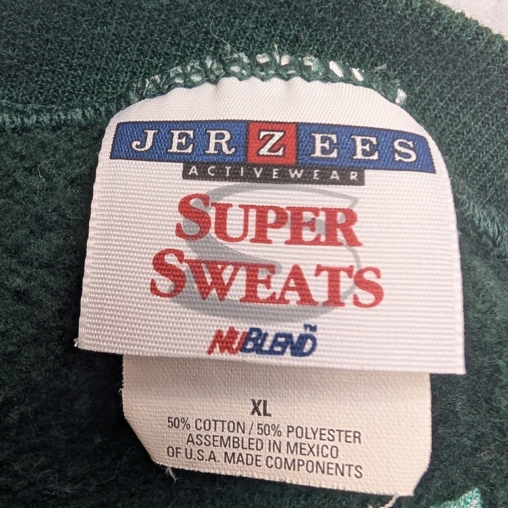 Vintage Jerzees Cardigan Sweatshirt Womens XL Thanksgiving Embroidered Plaid - Picture 6 of 8